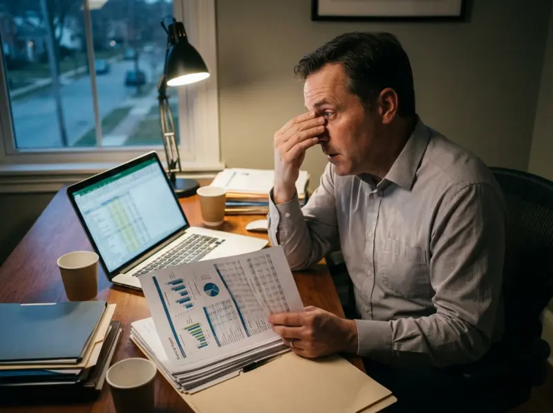 Conceptual illustration showing AI trading interface with警示 human operator reviewing algorithmic decisions before execution